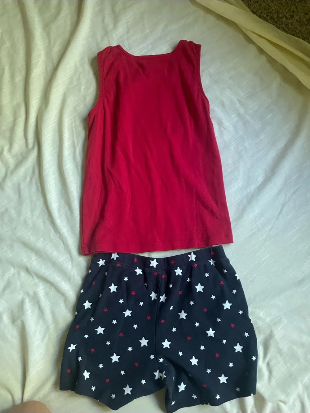 Gymboree girls size 12, 2 pc. tank top & shorts - red, white &blue stars